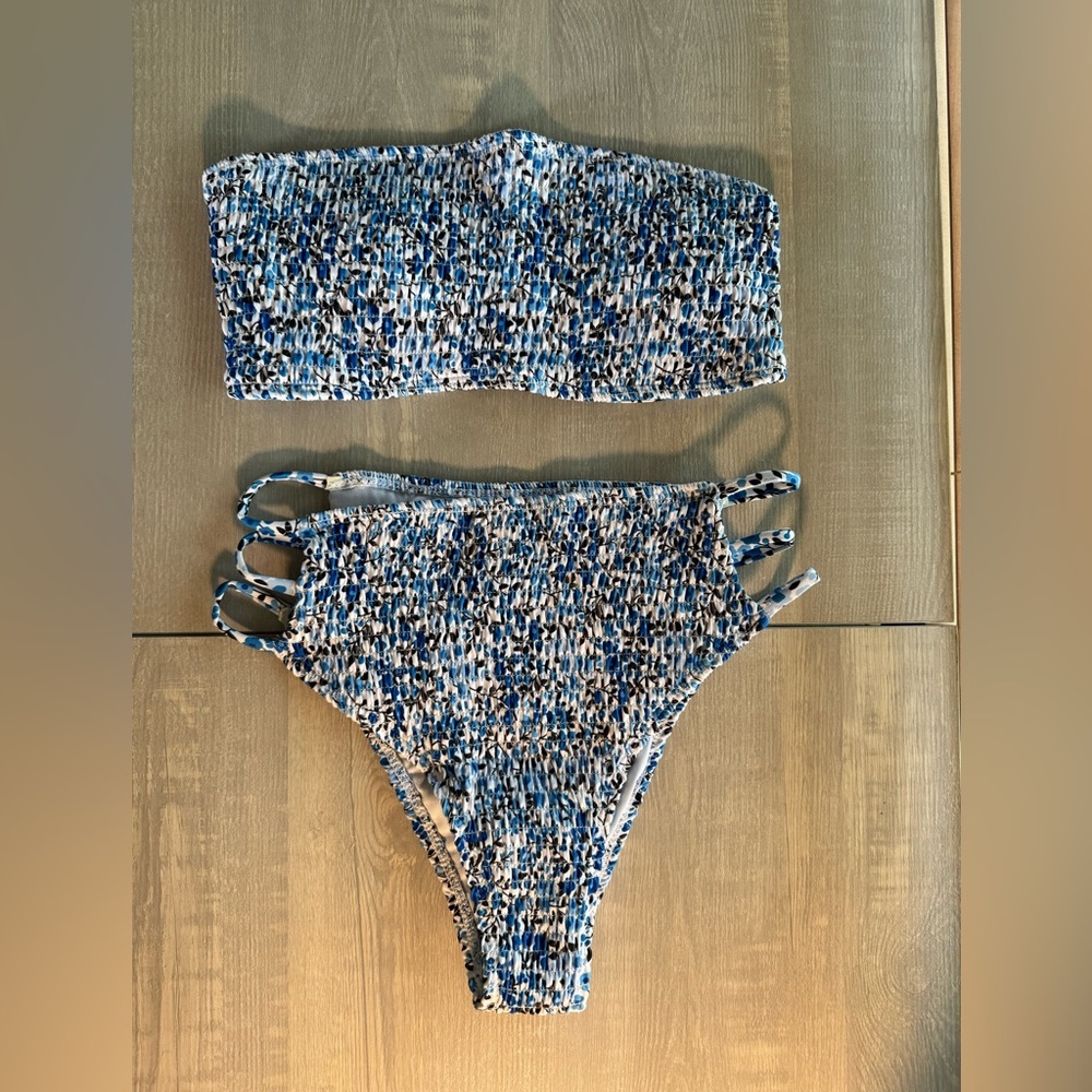 SHEIN High Waisted Bandeau Cut Out Bikini Set